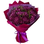 Букет из 7 одноголовых хризантем бигуди